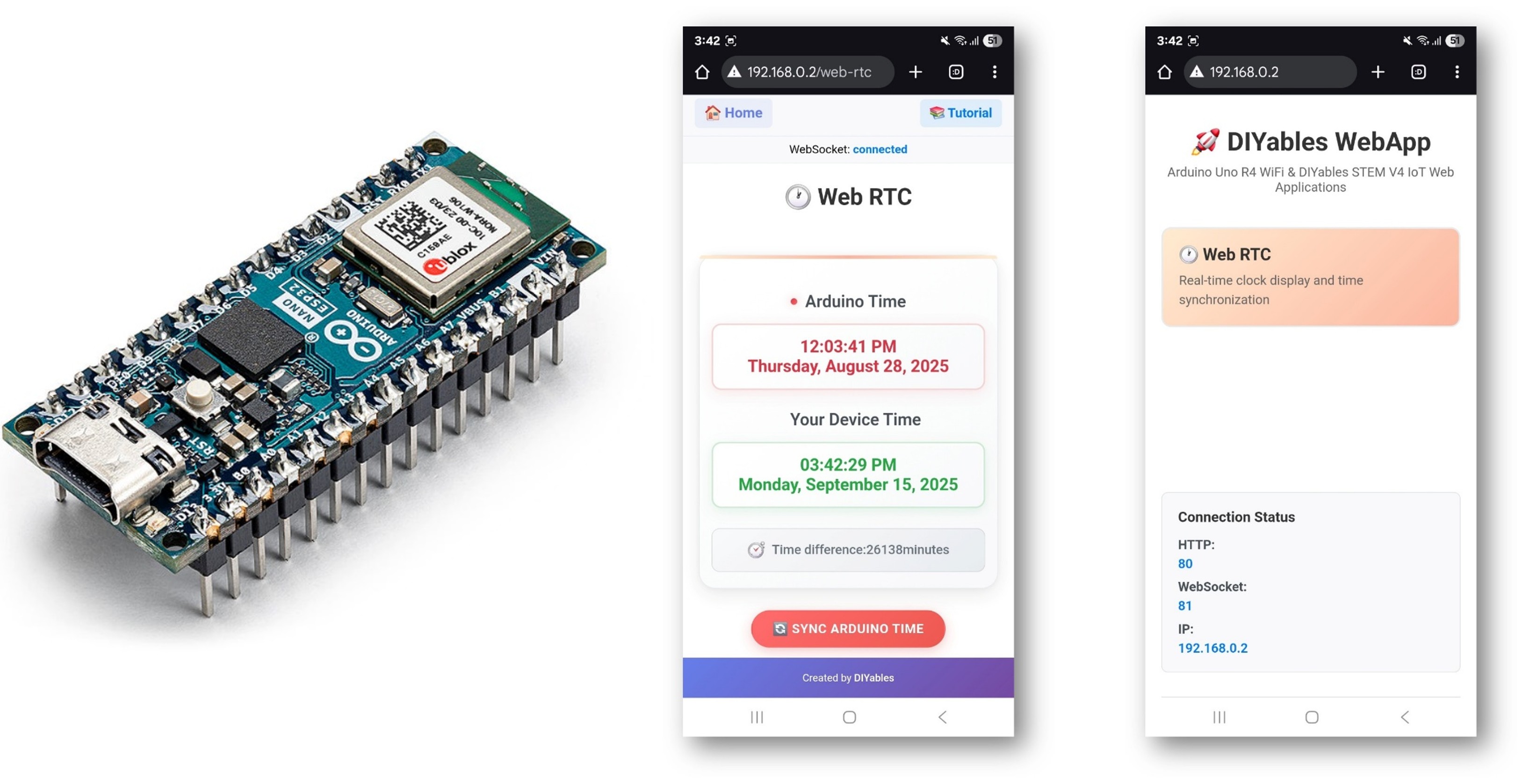 Arduino WebRTC Example - Real-Time Clock Interface Tutorial