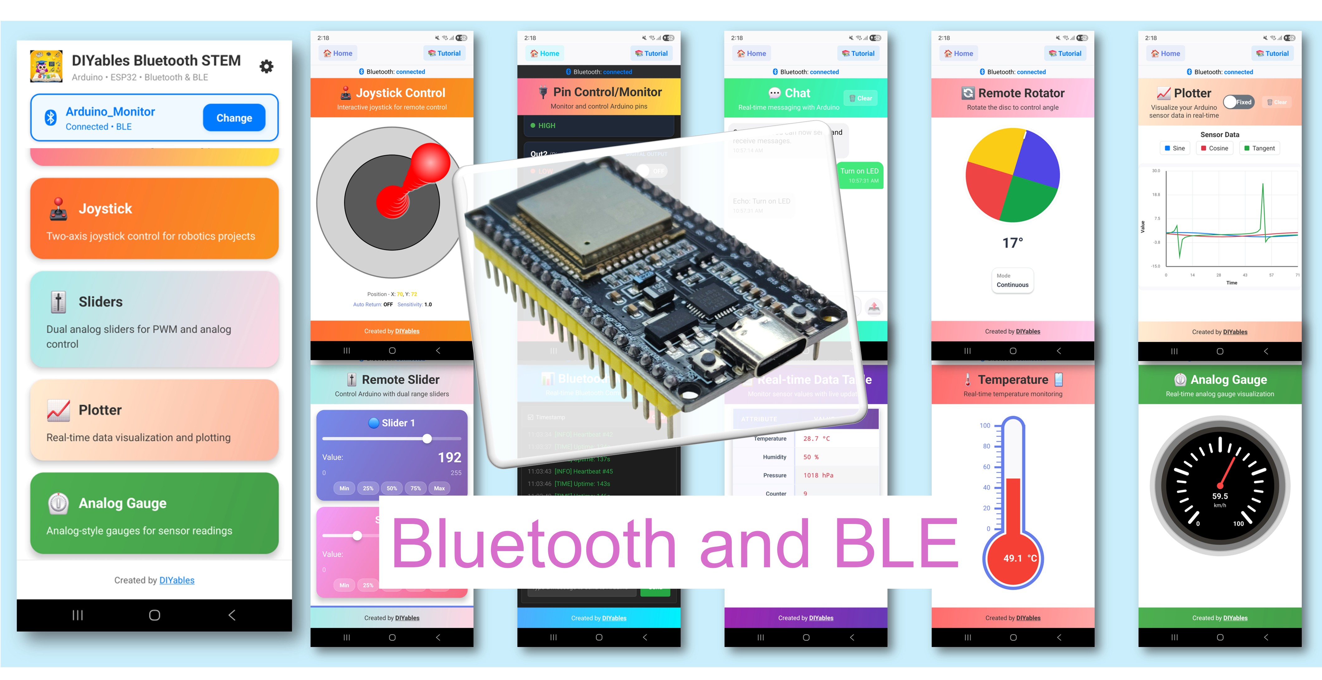 ESP32 DIYables Bluetooth App