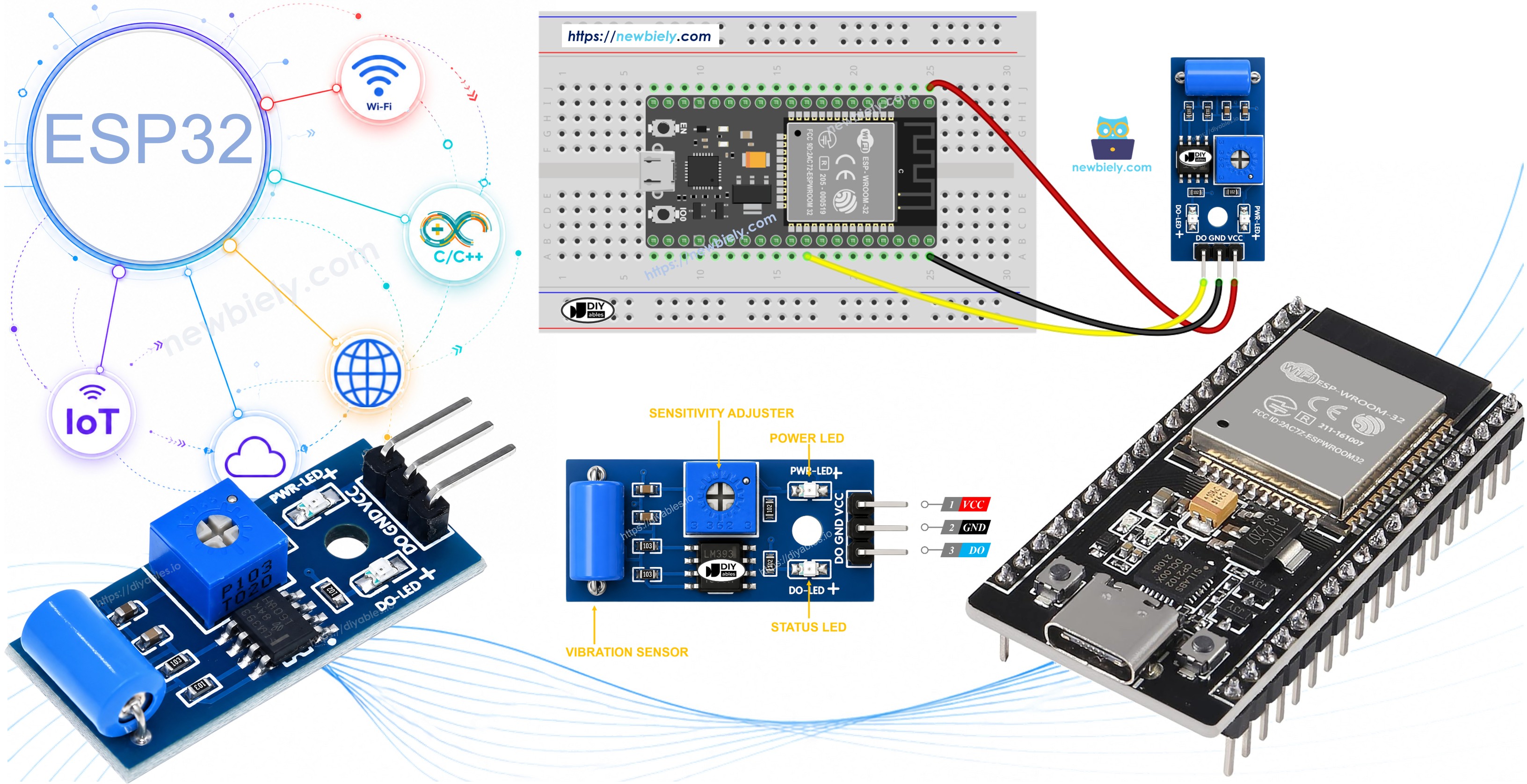 ESP32 Sensor de Vibração SW-420