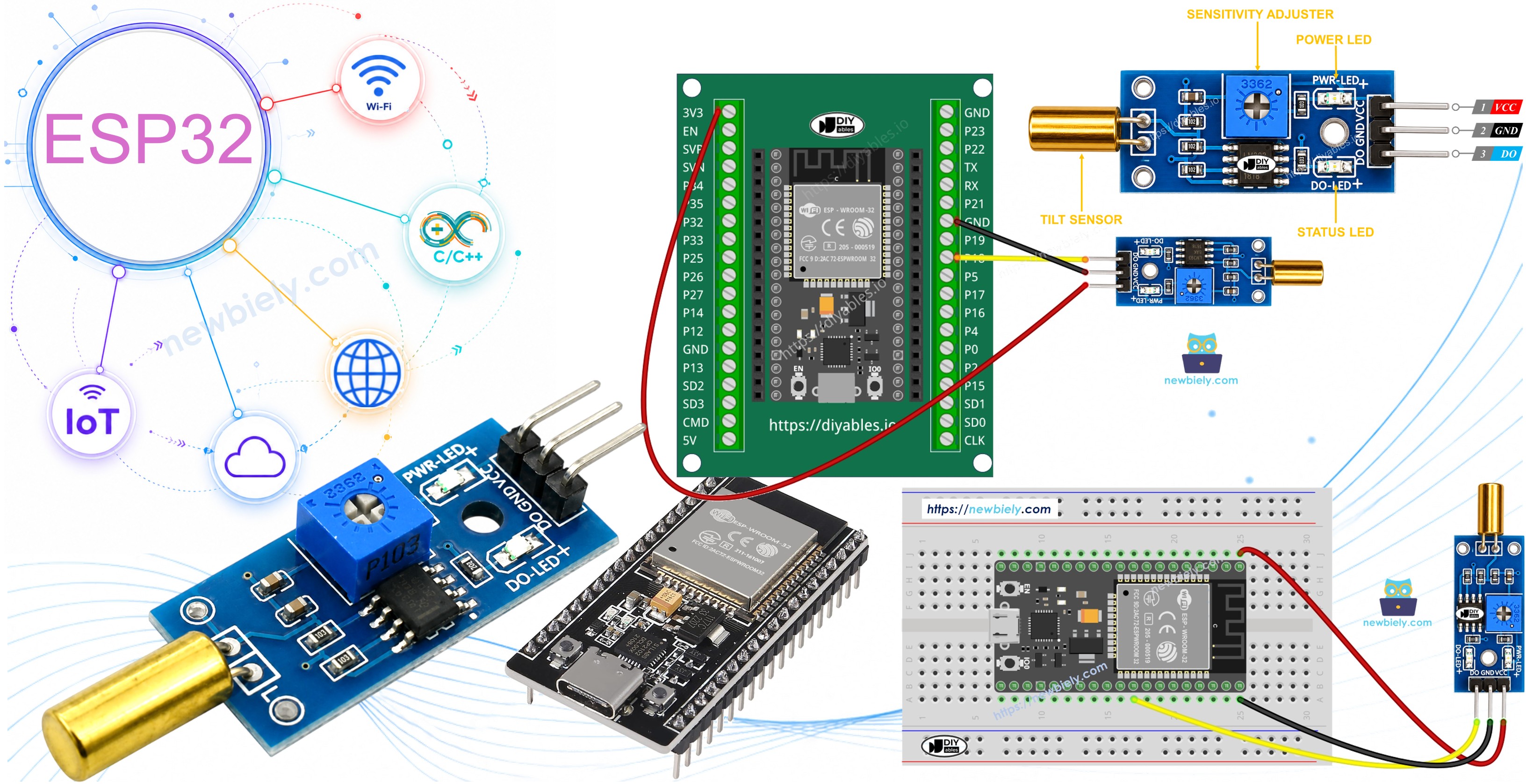 ESP32 Sensor de Inclinação SW520D