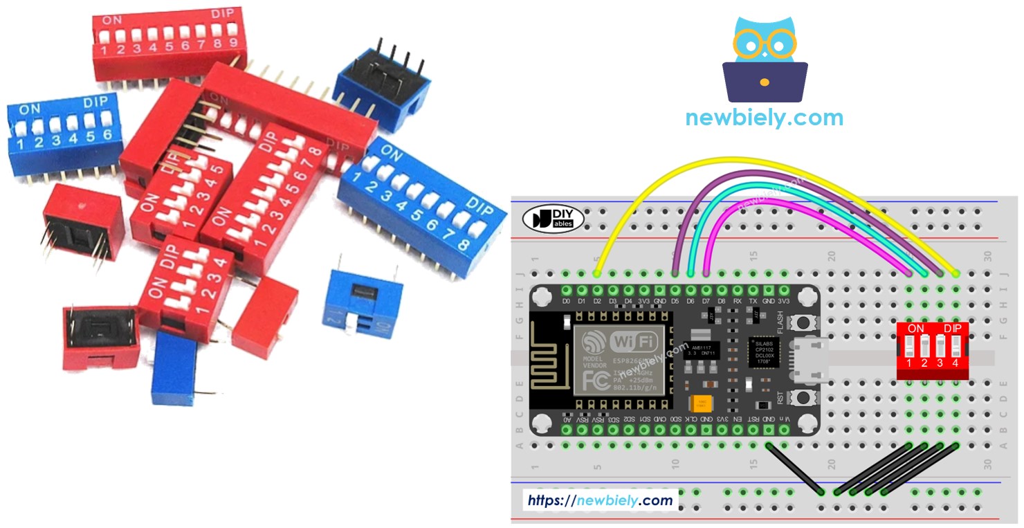 ESP8266 NodeMCU com Chave DIP