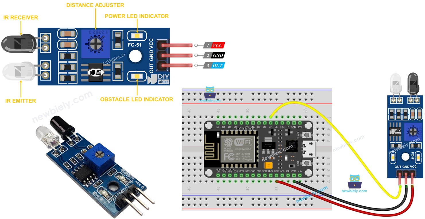ESP8266 Sensor de Desvio de Obstáculos