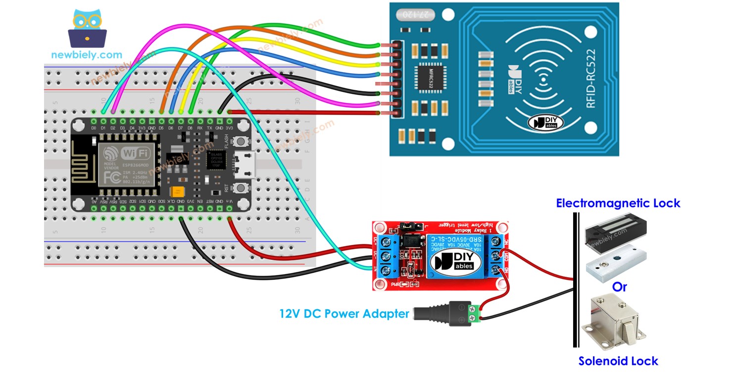 fechadura de porta rfid com ESP8266 NodeMCU