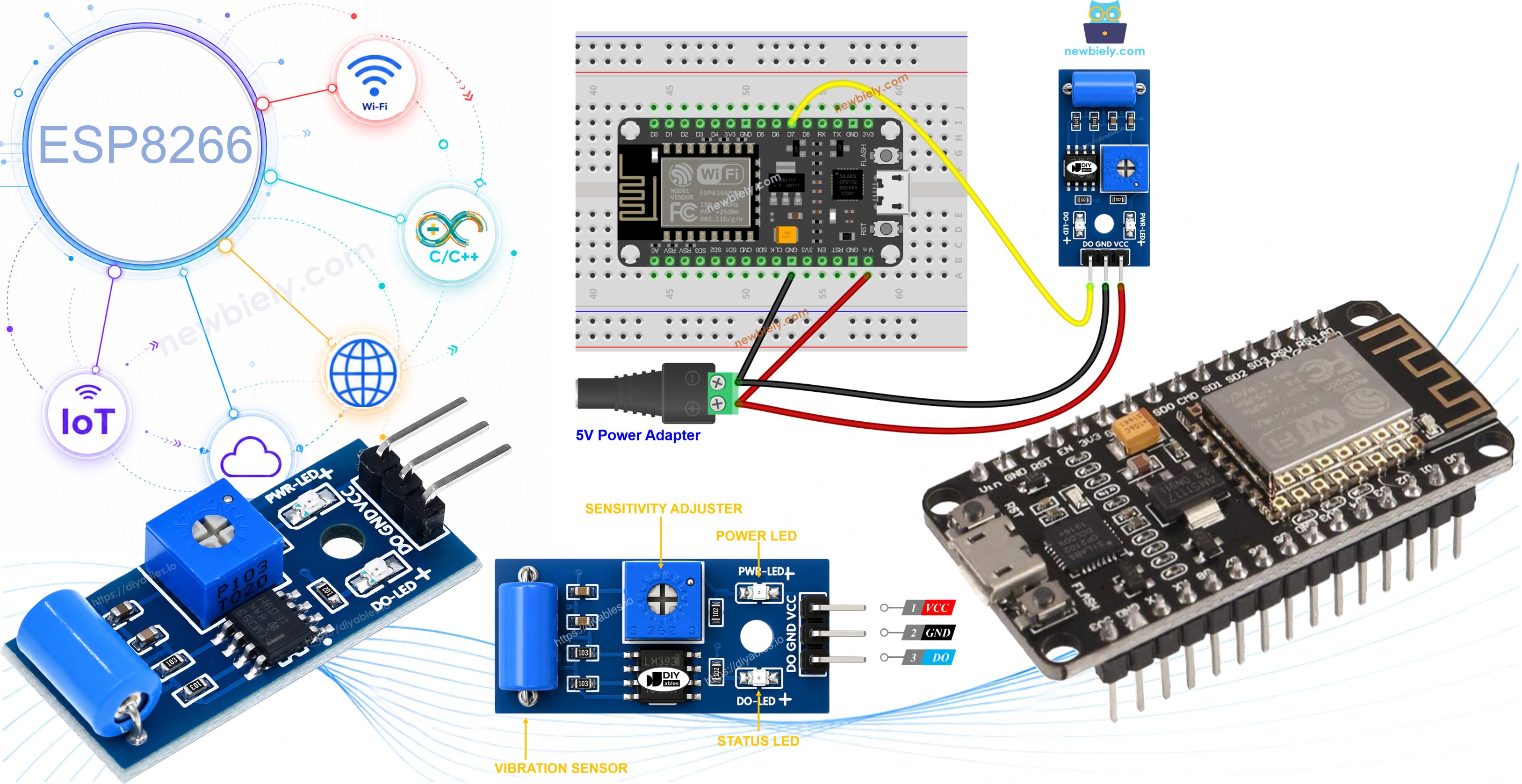 ESP8266 Sensor de Vibração SW-420