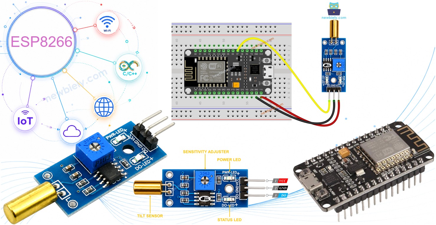 ESP8266 Sensor de Inclinação SW520D