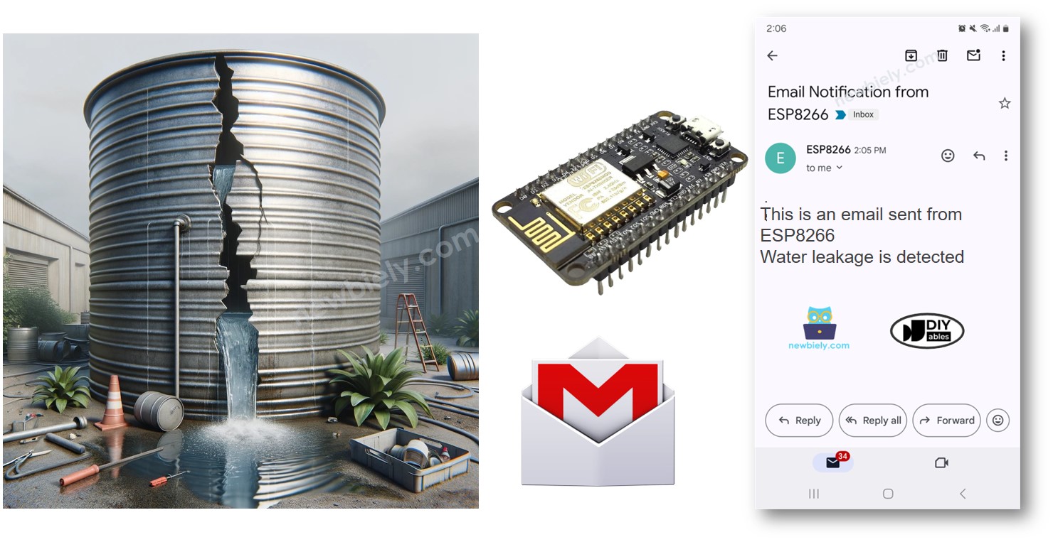 Notificação por E-mail de Vazamento de Água com ESP8266 NodeMCU