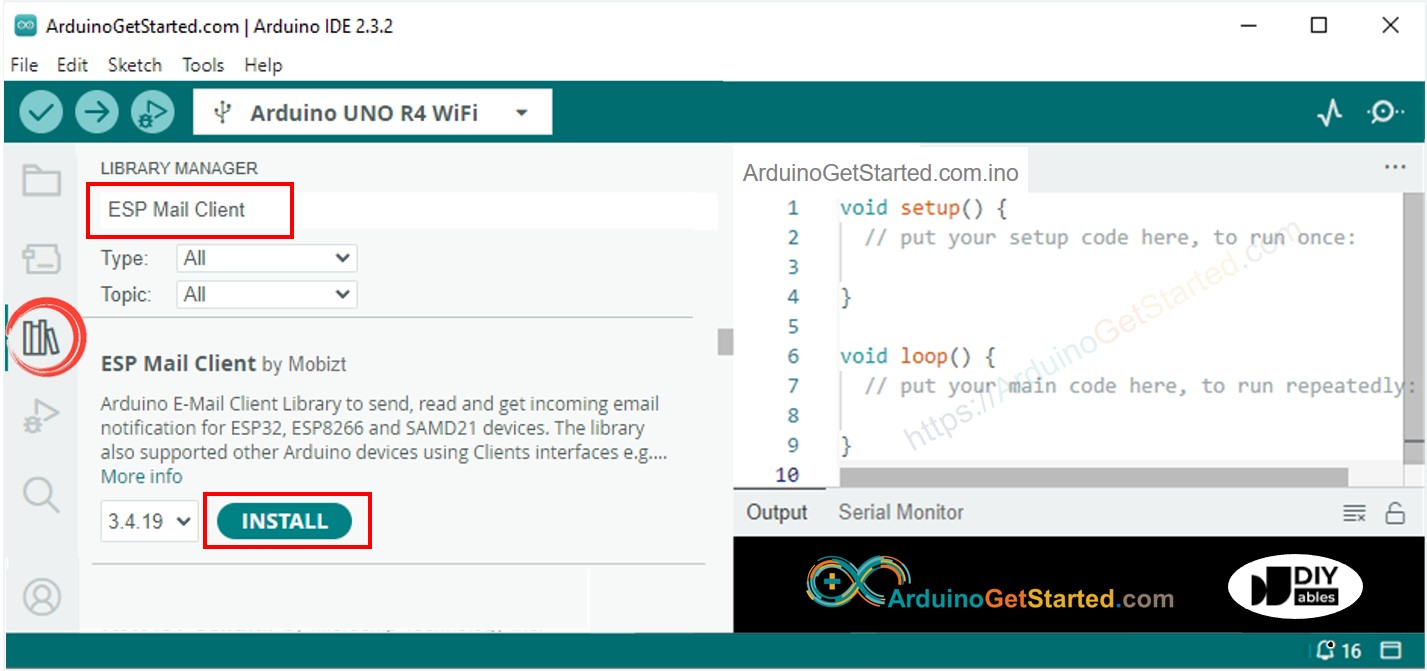 Biblioteca ESP Mail Client para Arduino