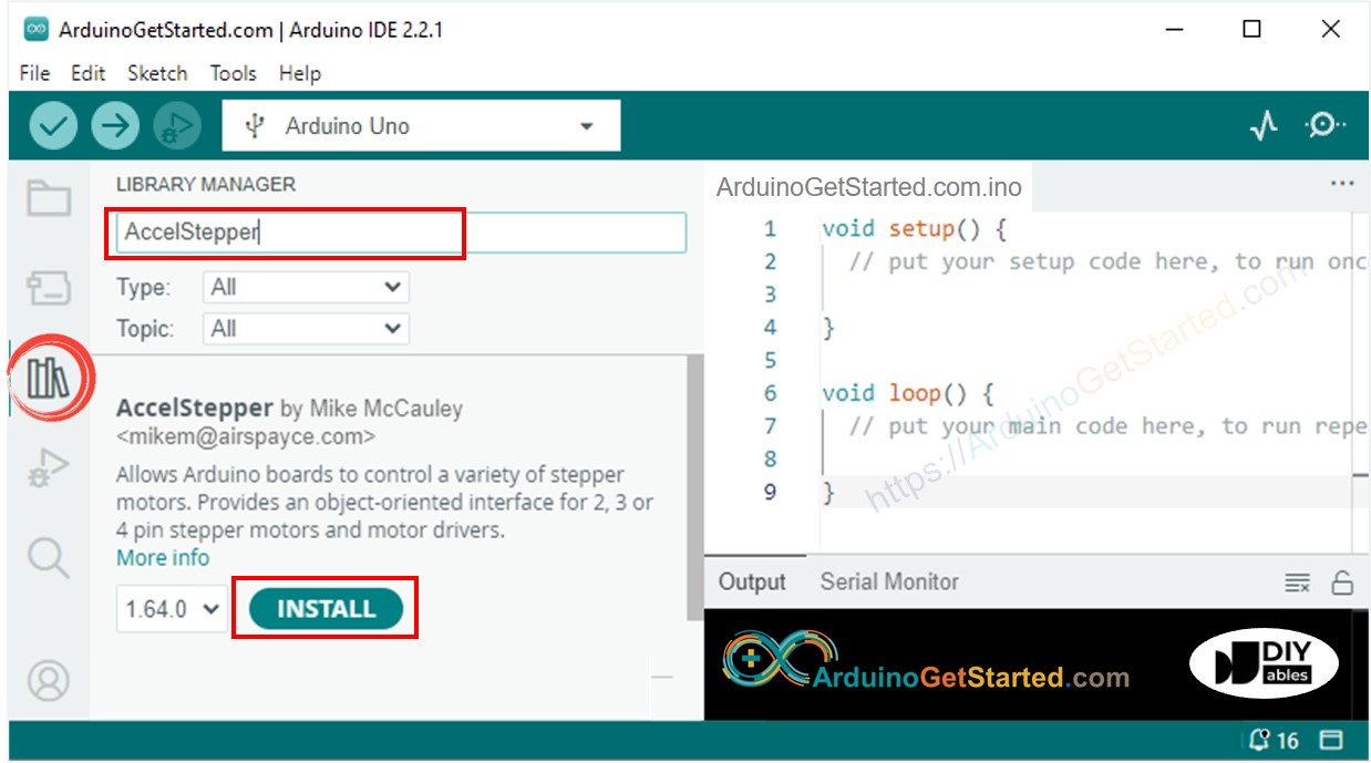 Biblioteca AccelStepper no Arduino
