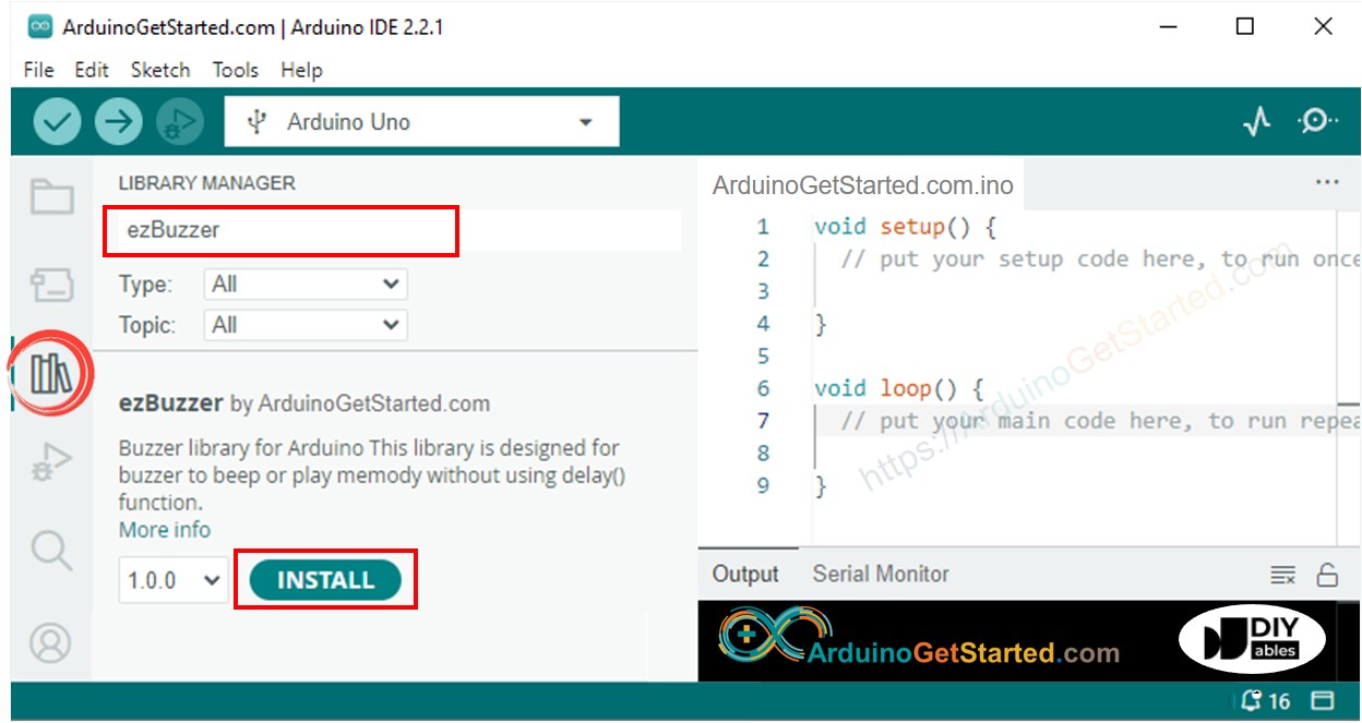 Biblioteca de buzzer para Arduino