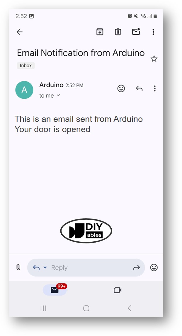 E-mail do sensor de porta com Arduino