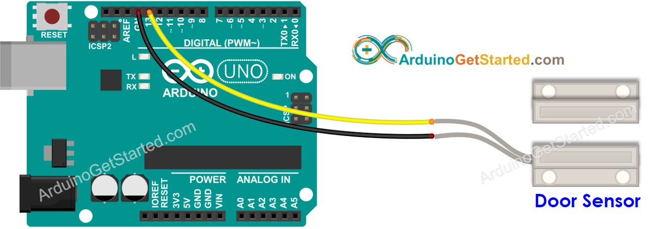 Diagrama de Ligação do Sensor de Porta com Arduino