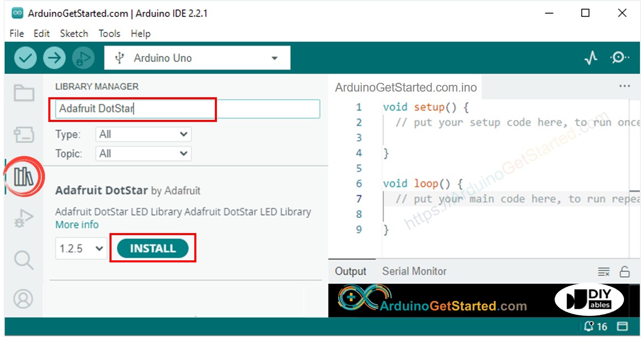 Biblioteca DotStar para Arduino