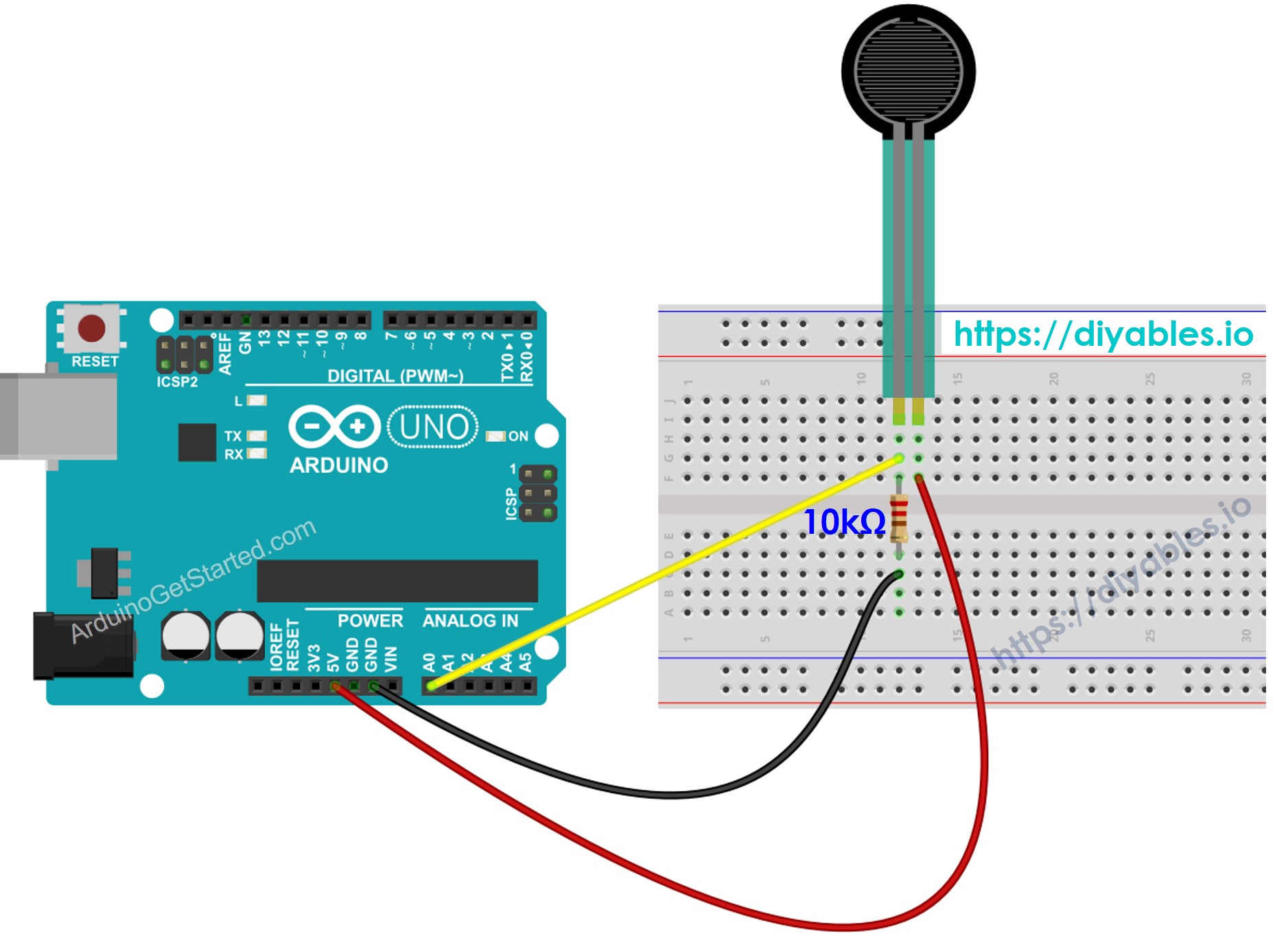 Diagrama de Ligação do Sensor de Força com Arduino