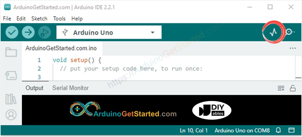 como abrir o Serial Plotter