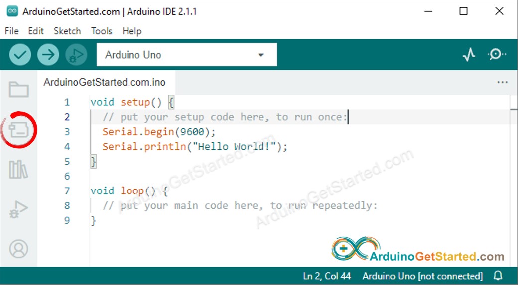 Boards Manager da Arduino IDE 2