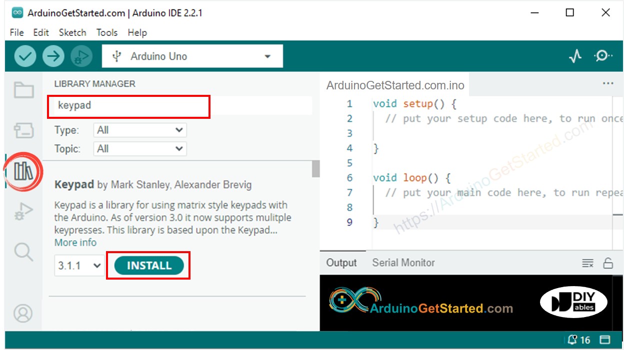 Biblioteca keypad para Arduino