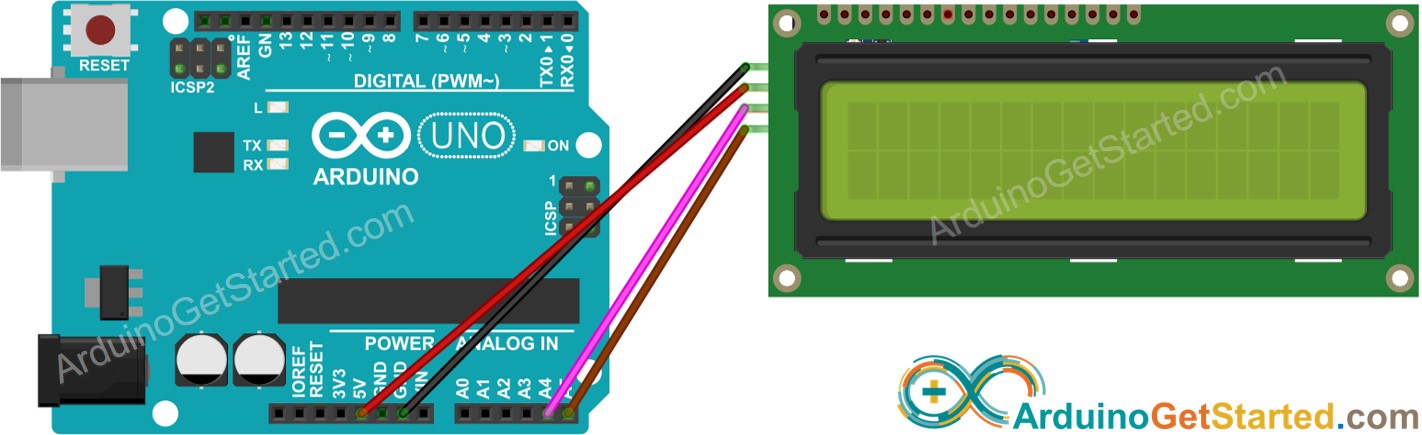 Diagrama de Ligação do Arduino com LCD I2C
