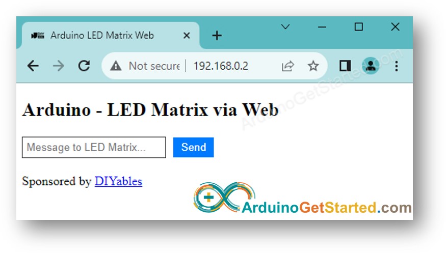 Arduino Uno R4 matriz de LED no navegador web