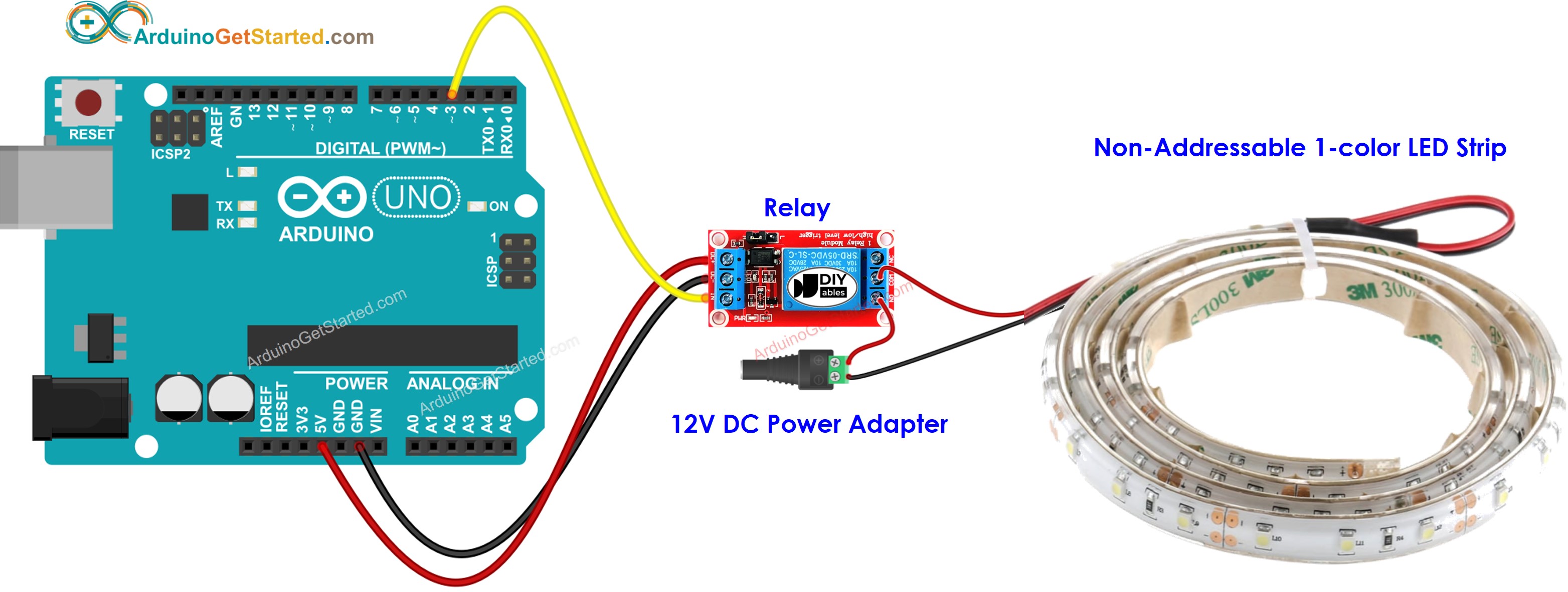 Diagrama de Ligação do Arduino com fita LED de 12V