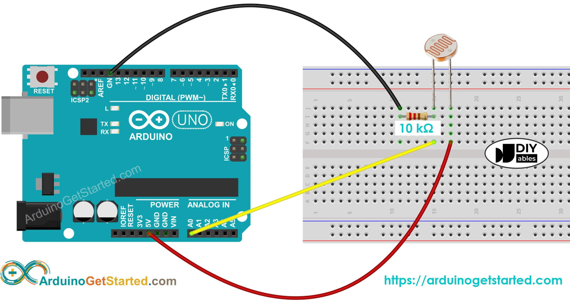 Diagrama de Ligação do Arduino com Sensor de Luz