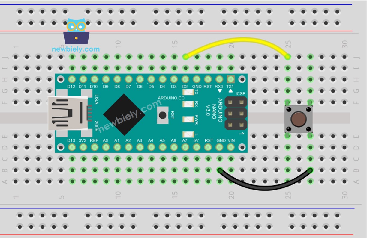 Diagrama de Ligação do Botão com Arduino Nano
