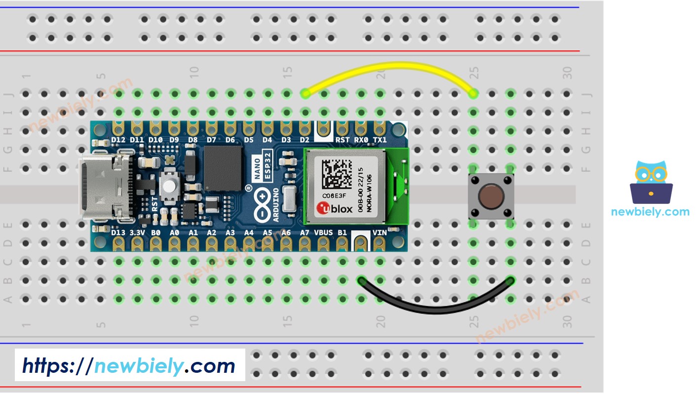 Diagrama de Ligação do Botão com o Arduino Nano ESP32