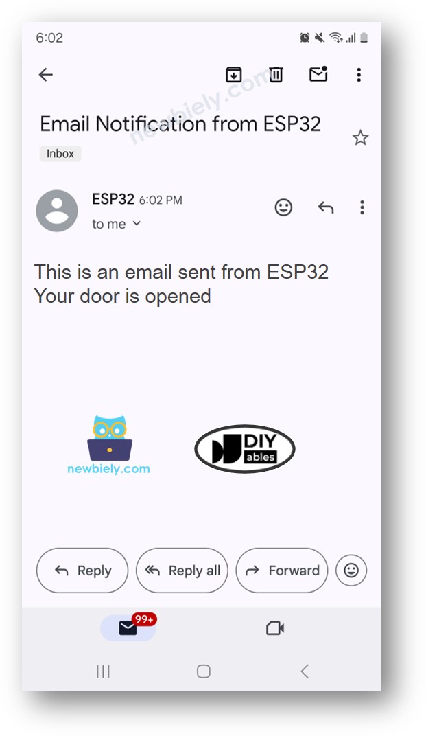 E-mail do sensor de porta do Arduino Nano ESP32