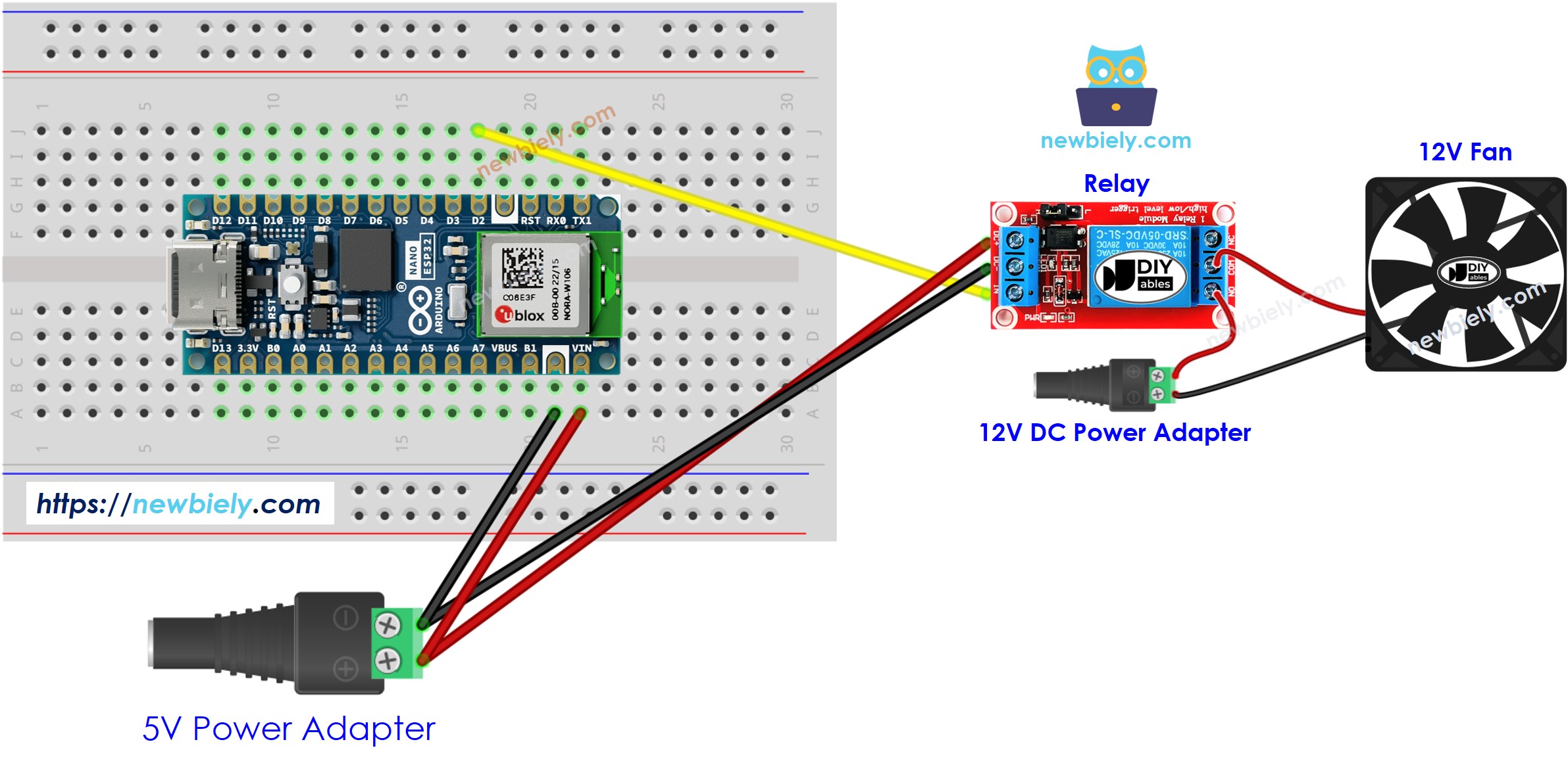 Diagrama de Ligação da Ventoinha do Arduino Nano ESP32