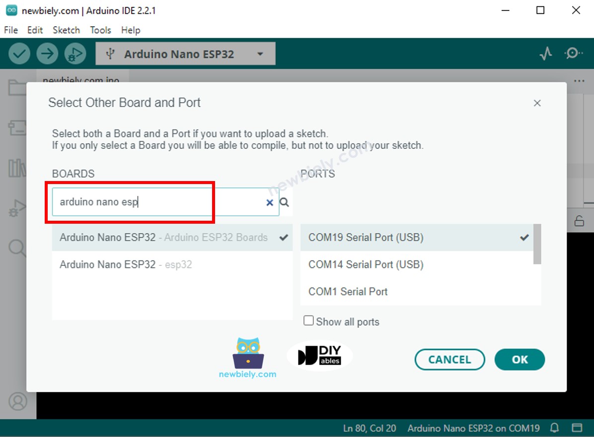 Como selecionar a porta COM na Arduino IDE