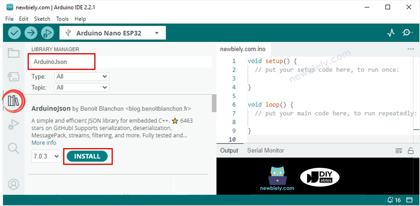 Biblioteca Json para Arduino Nano ESP32