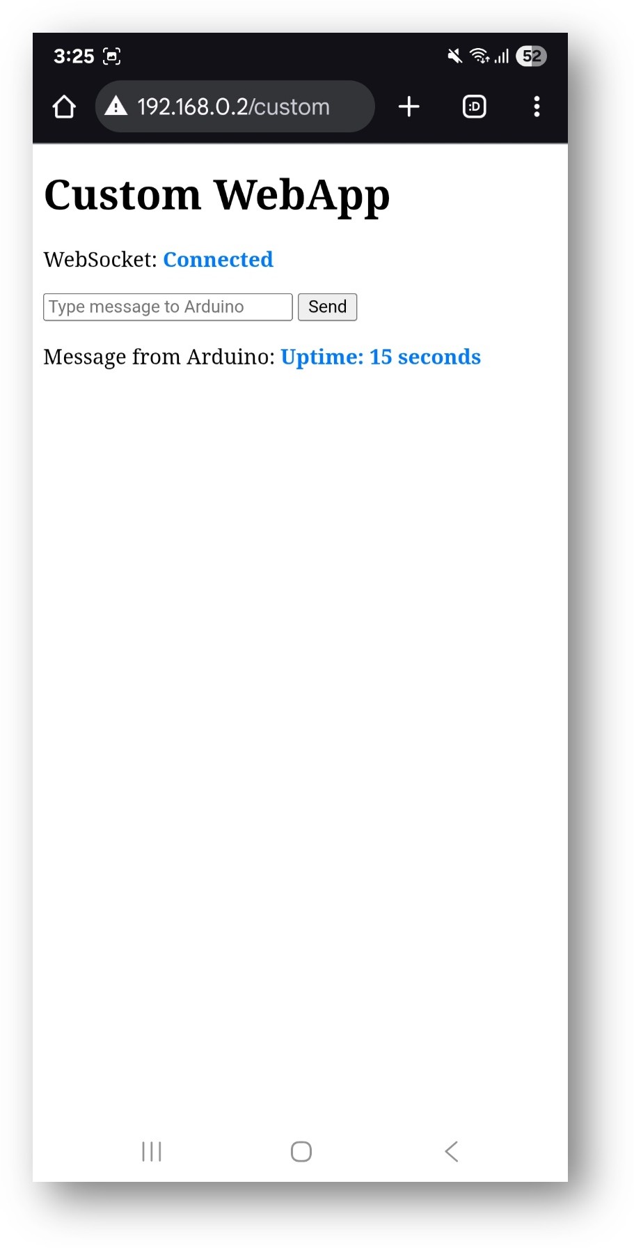 App Web Custom do DIYables WebApp do Arduino Nano ESP32
