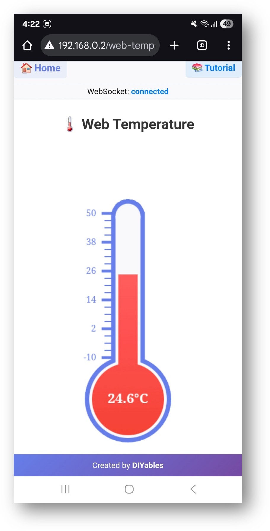 App Web Temperature do DIYables WebApp do Arduino Nano ESP32