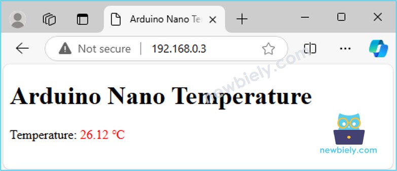 Recarga automática do servidor web Arduino Nano