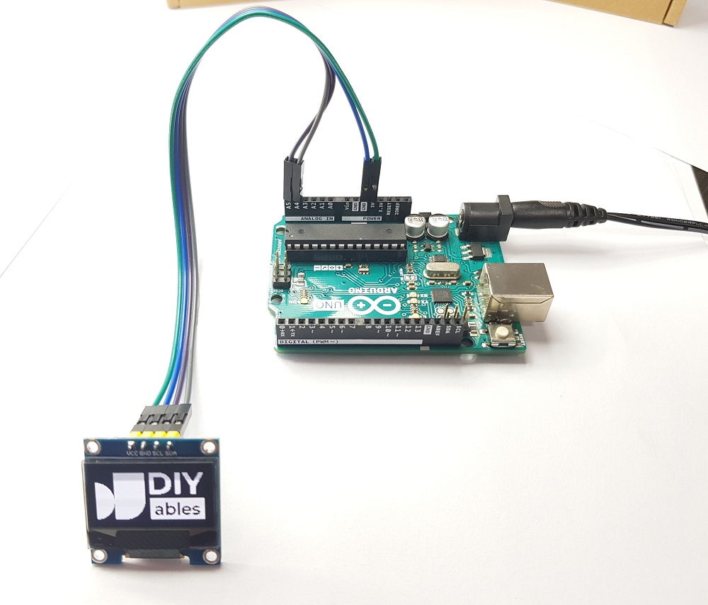 Diagrama de ligação do Arduino com OLED 128x64