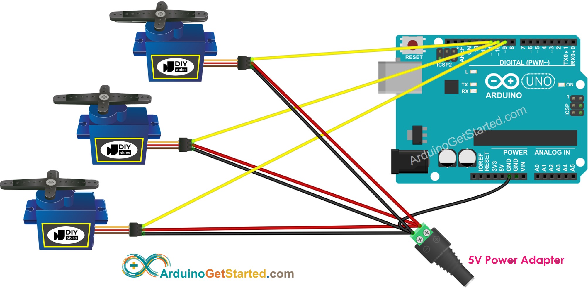 Energia Extra para Servo Motor no Arduino