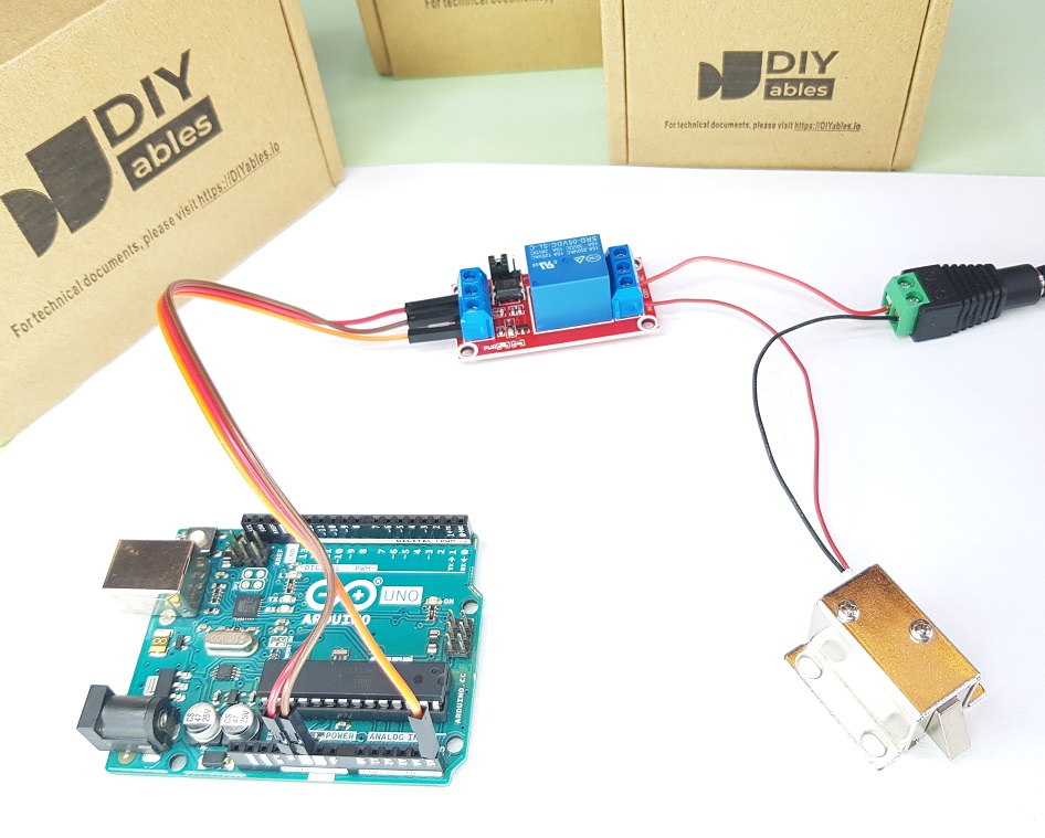 Conexão real da Fechadura Solenoide com Arduino