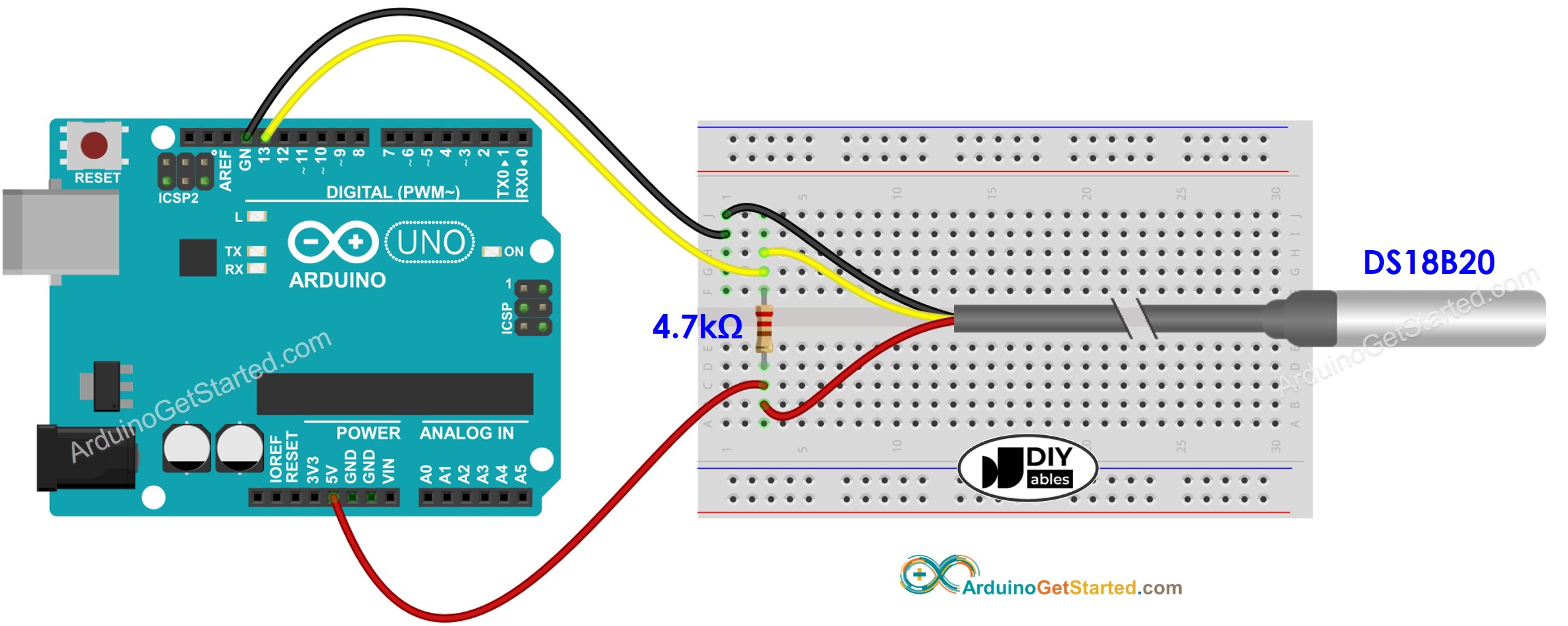 Diagrama de Ligação do Sensor de Temperatura com Arduino