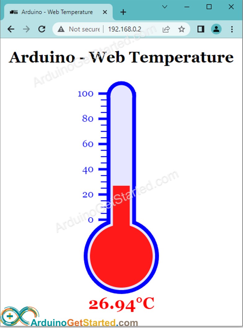 Arduino temperatura no navegador web
