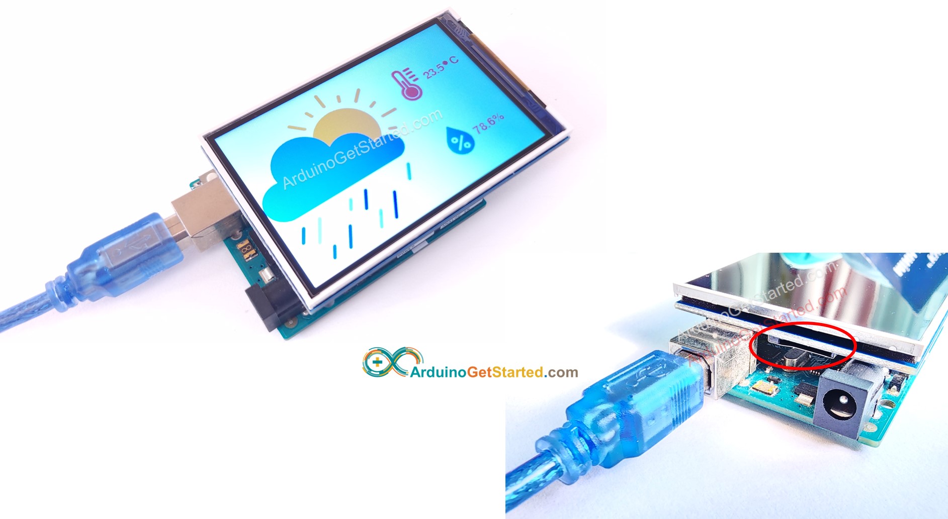 Diagrama de ligação do Arduino com TFT LCD