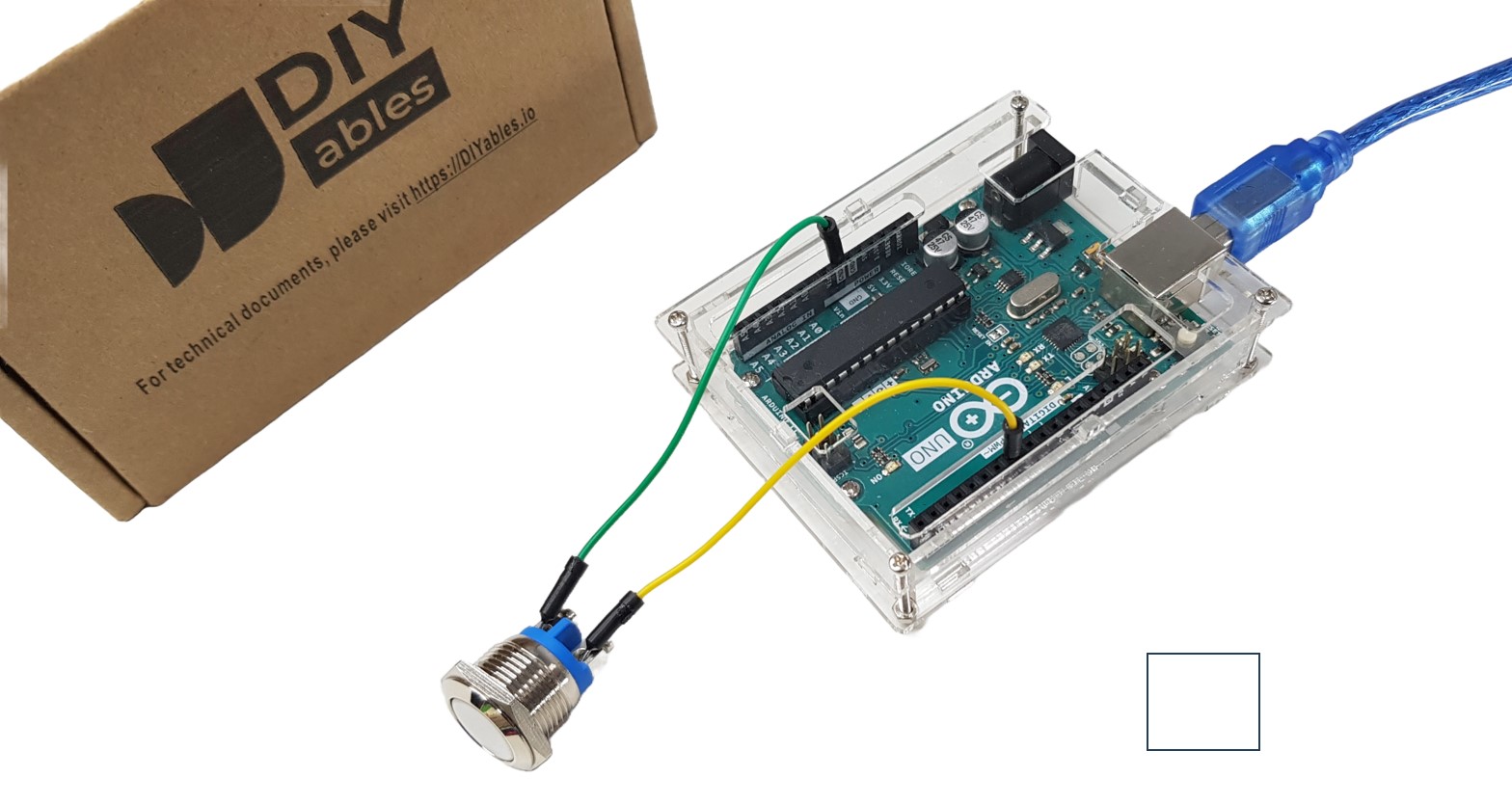 Diagrama de ligação do botão de dois pinos com Arduino