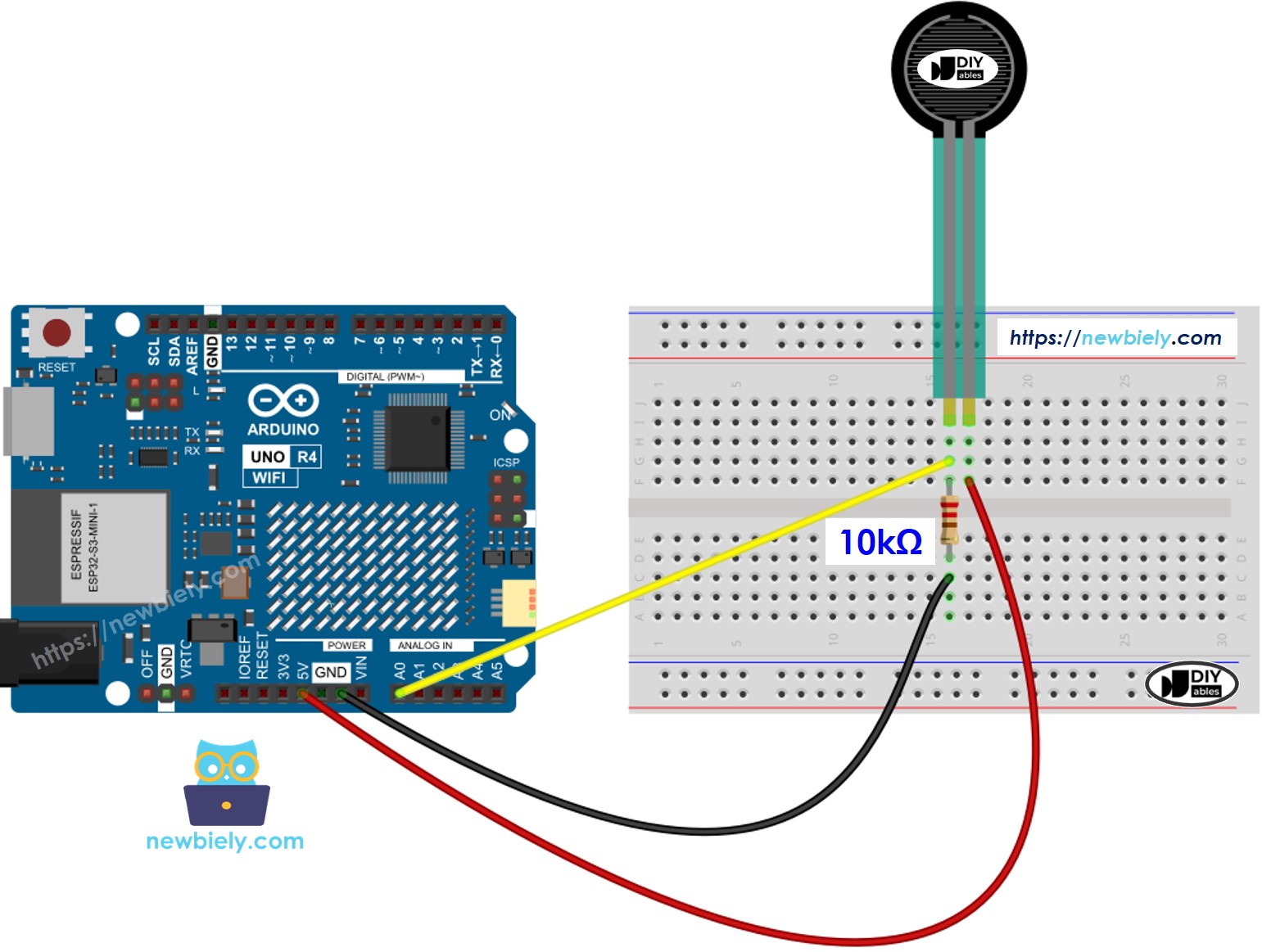 Arduino UNO R4 Diagrama de Ligação do Sensor de Força