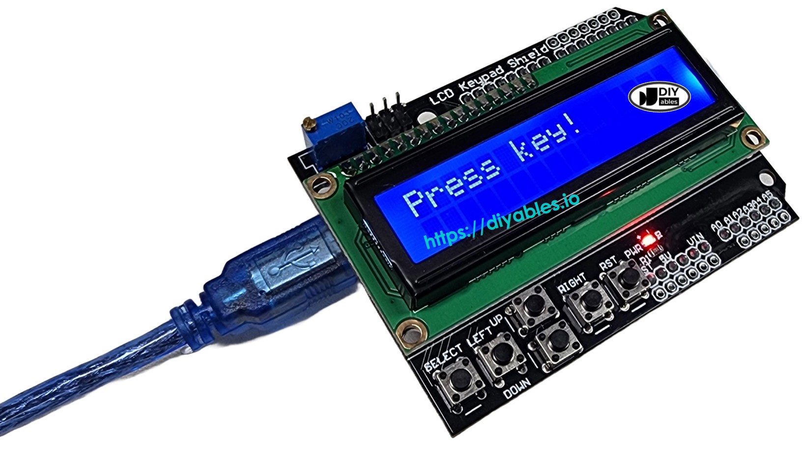 Diagrama de ligação do LCD Keypad Shield com Arduino Uno R4