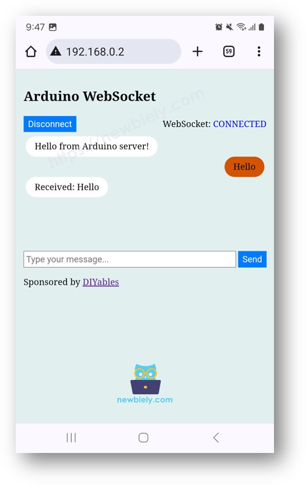 Servidor de chat websocket do Arduino UNO R4