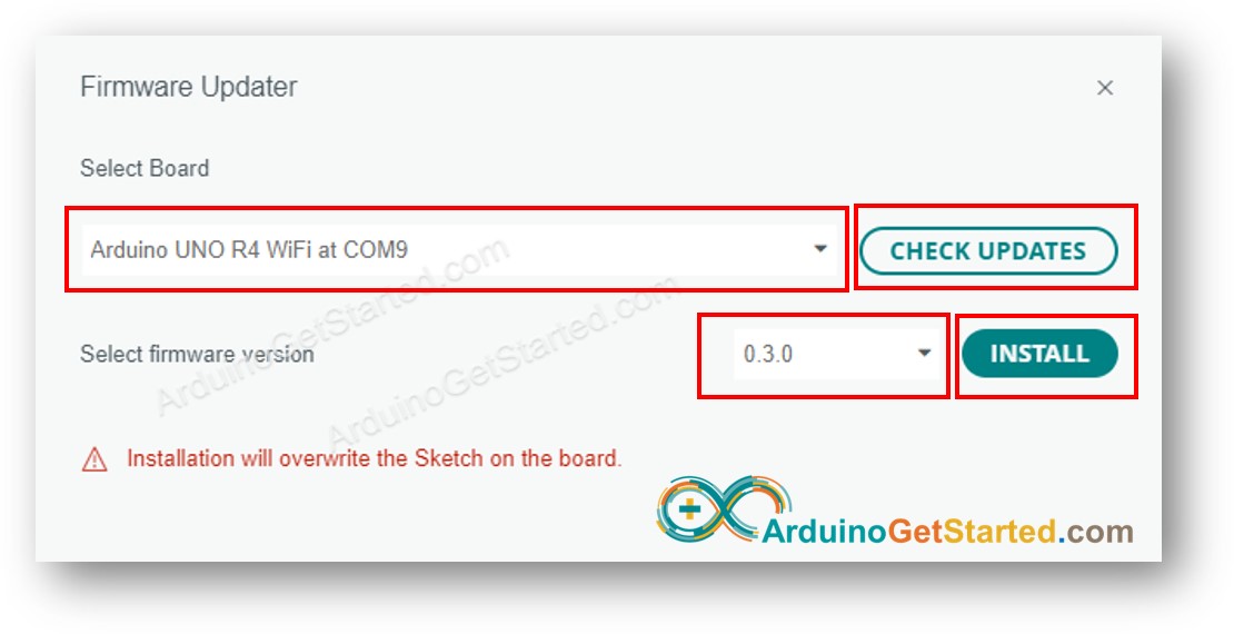 Atualização de firmware do Arduino Uno R4 WiFi