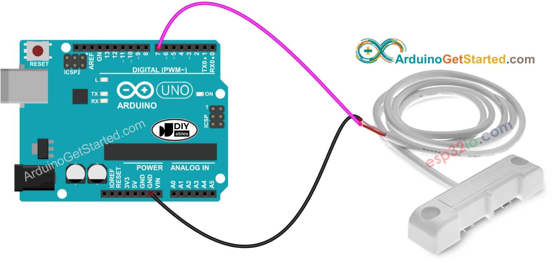 Diagrama de Ligação do Sensor de Água com Arduino