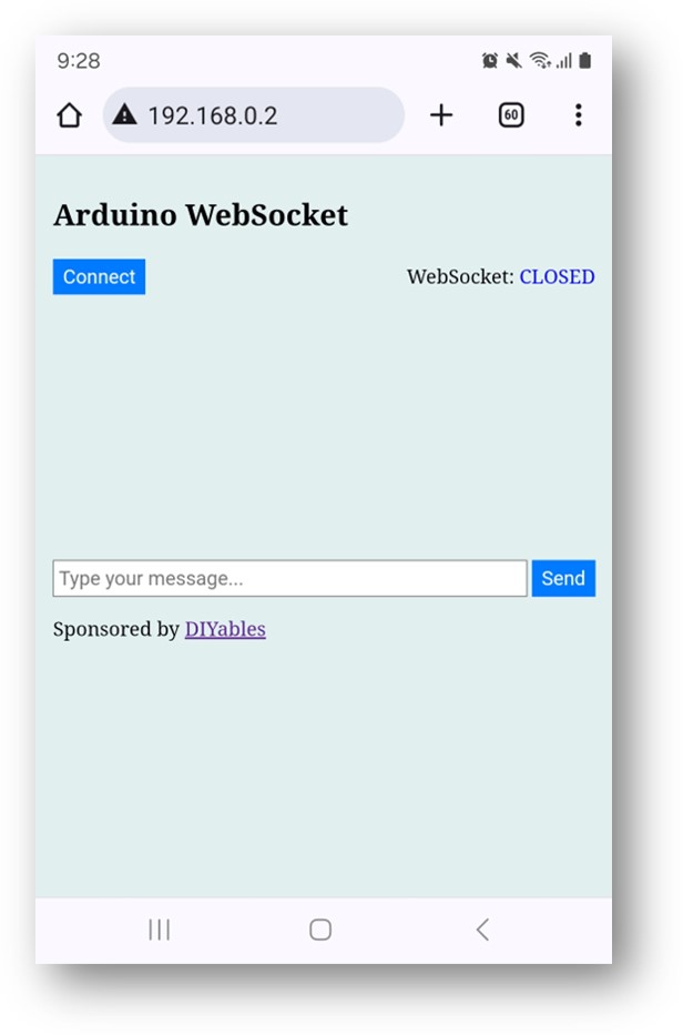 Arduino websocket navegador web