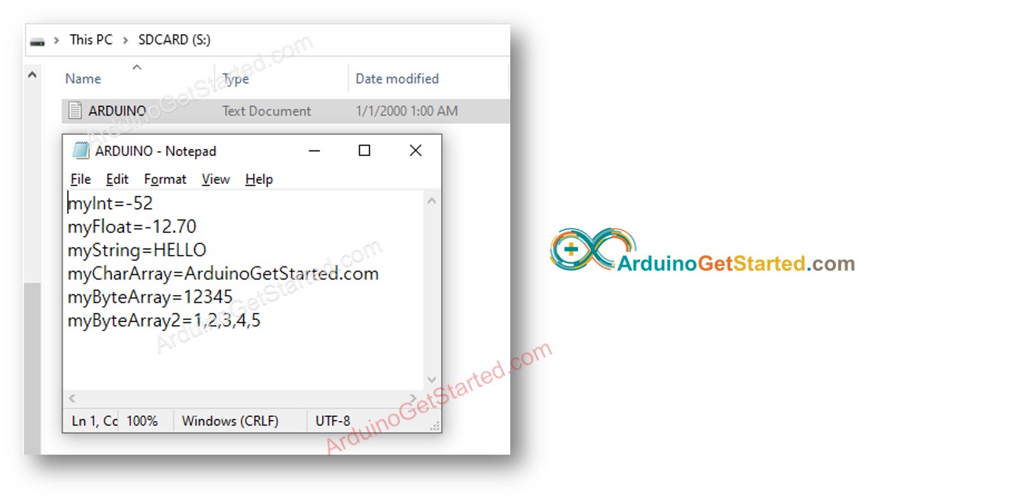 Arduino grava par chave-valor no Cartão Micro SD