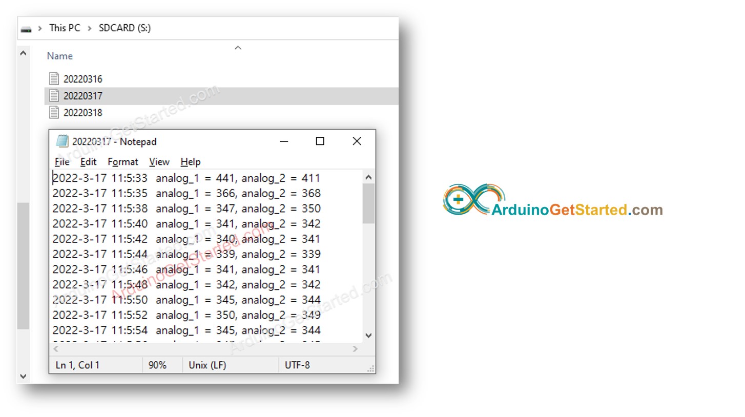 Arduino grava log no Cartão Micro SD em vários arquivos