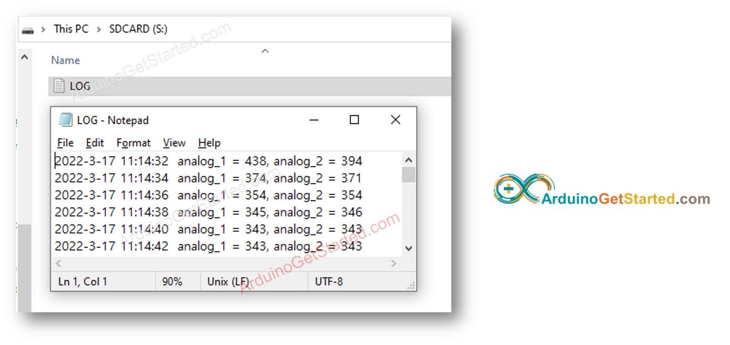 Arduino grava log no Cartão Micro SD com informações de hora