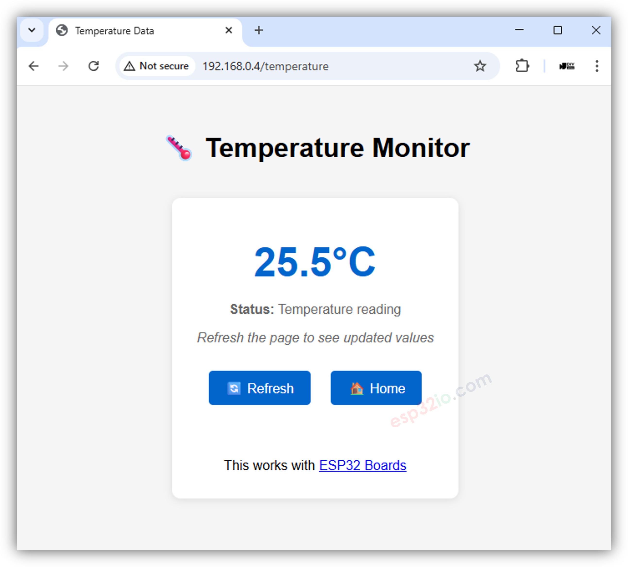 ESP32 Web Server Temperatura